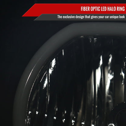 2005-2009 Ford Mustang LED Halo Factory Style Headlights (Matte Black Housing/Smoked Lens)