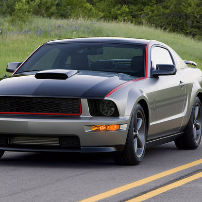 2005-2009 Ford Mustang LED Halo Factory Style Headlights (Matte Black Housing/Smoked Lens)