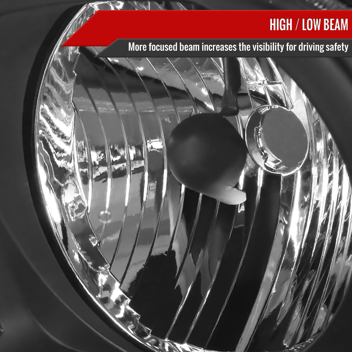 2005-2009 Ford Mustang Factory Style Headlights (Matte Black Housing/Clear Lens)
