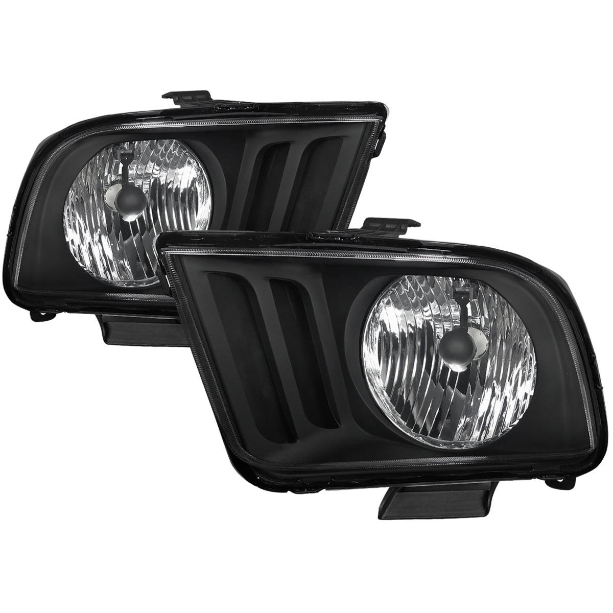 2005-2009 Ford Mustang Factory Style Headlights (Matte Black Housing/Clear Lens)