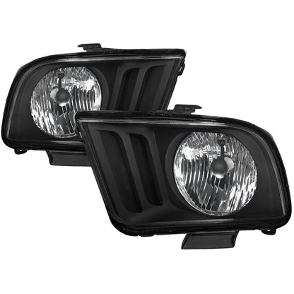 2005-2009 Ford Mustang Factory Style Headlights (Matte Black Housing/Clear Lens)