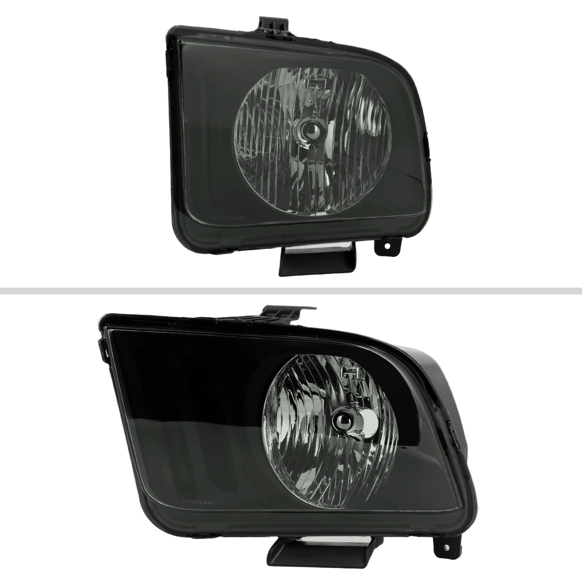2005-2009 Ford Mustang Factory Style Headlights (Matte Black Housing/Light Smoked Lens)