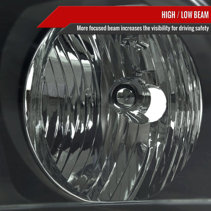 2005-2009 Ford Mustang Factory Style Headlights (Matte Black Housing/Light Smoked Lens)