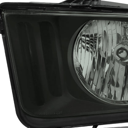 2005-2009 Ford Mustang Factory Style Headlights (Matte Black Housing/Light Smoked Lens)