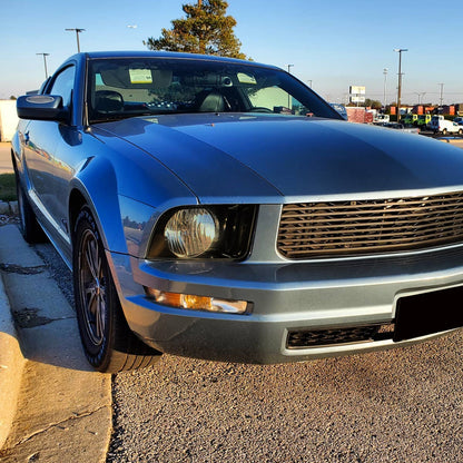 2005-2009 Ford Mustang Factory Style Headlights (Matte Black Housing/Light Smoked Lens)