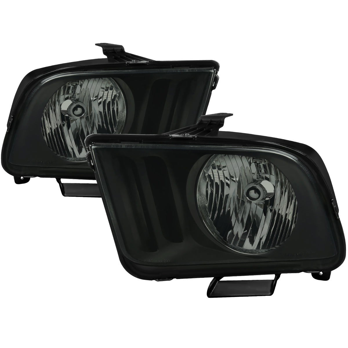 2005-2009 Ford Mustang Factory Style Headlights (Matte Black Housing/Light Smoked Lens)