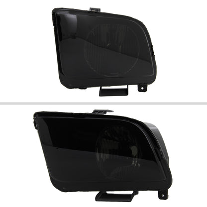 2005-2009 Ford Mustang Factory Style Headlights (Black Housing/Smoked Lens)