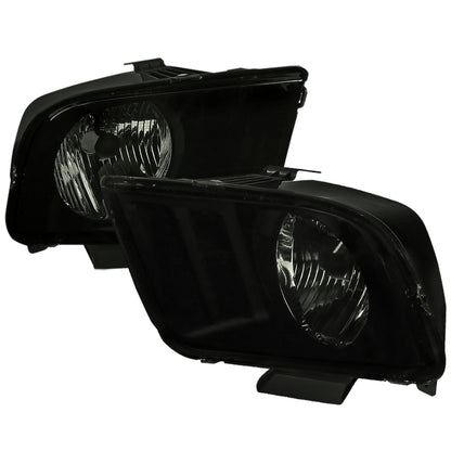 2005-2009 Ford Mustang Factory Style Headlights (Black Housing/Smoked Lens)