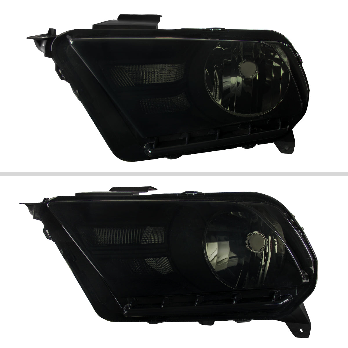 2010-2014 Ford Mustang Factory Style Headlights (Black Housing/Smoked Lens)