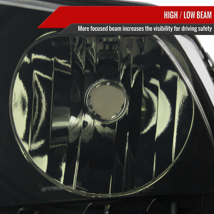 2010-2014 Ford Mustang Factory Style Headlights (Black Housing/Smoked Lens)
