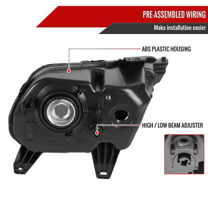 2010-2014 Ford Mustang Factory Style Headlights (Black Housing/Smoked Lens)