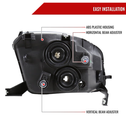 1997-2001 Honda Prelude Factory Style Headlights (Matte Black Housing/Clear Lens)