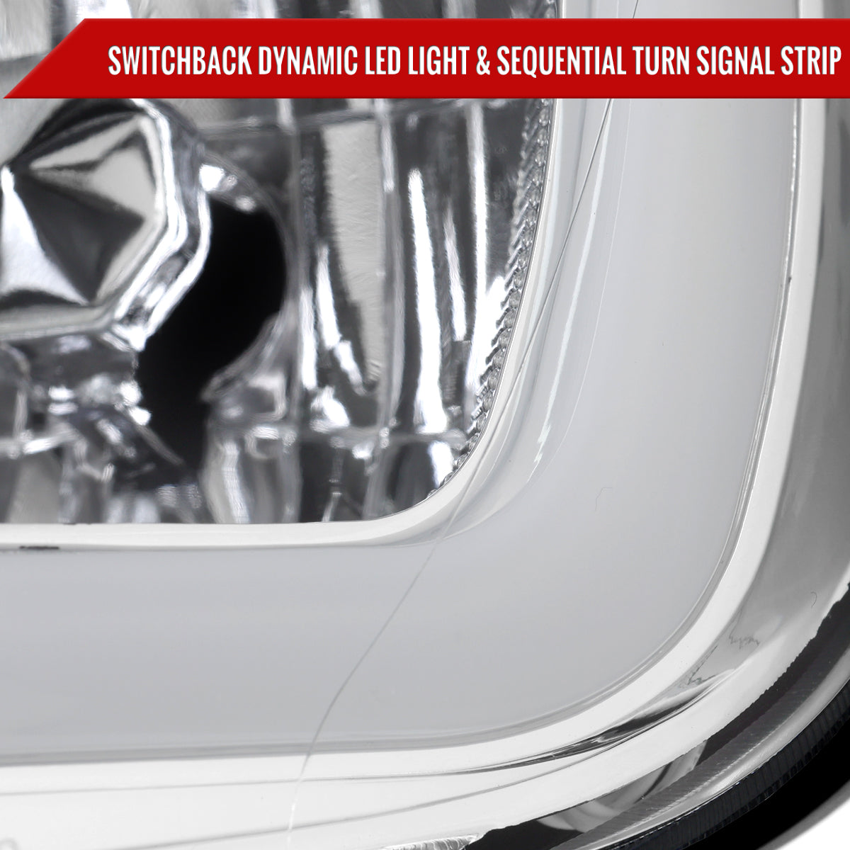2019-2023 Ford Ranger XL XLT Factory Style Replacement Headlights with LED Bar Turn Signal (Chrome Housing / Clear Lens)
