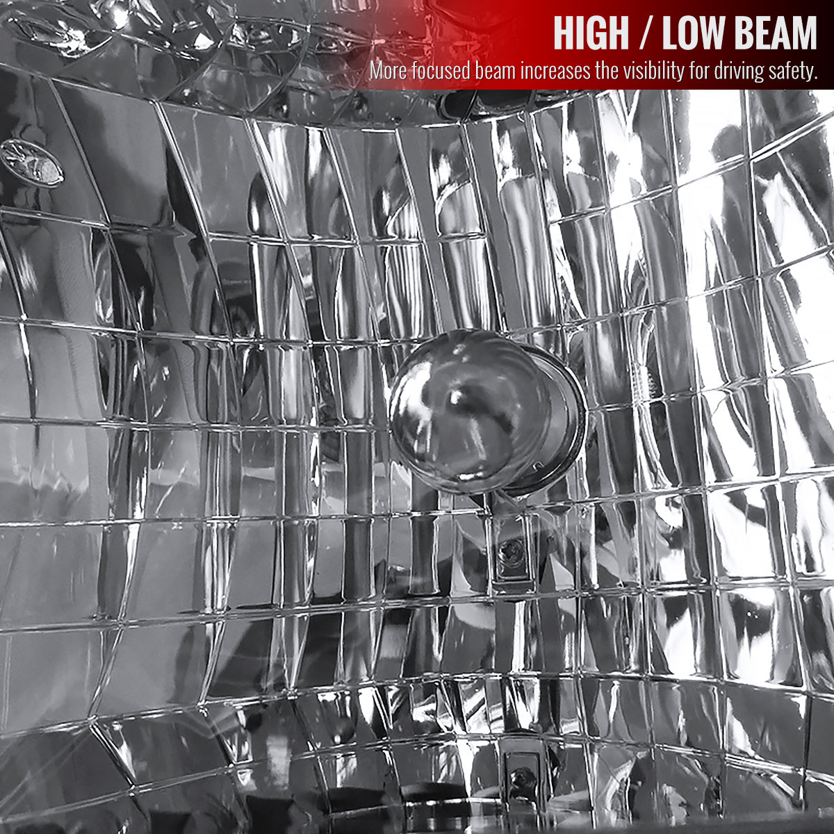 1998-2000 Ford Ranger Factory Style Crystal Headlights (Chrome Housing/Clear Lens)