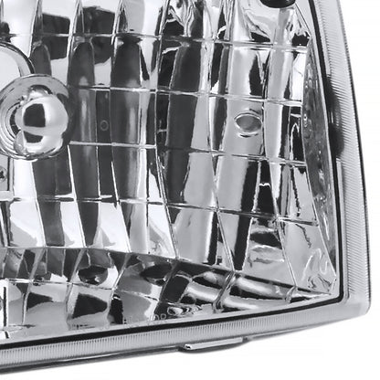 1998-2000 Ford Ranger Factory Style Crystal Headlights (Chrome Housing/Clear Lens)