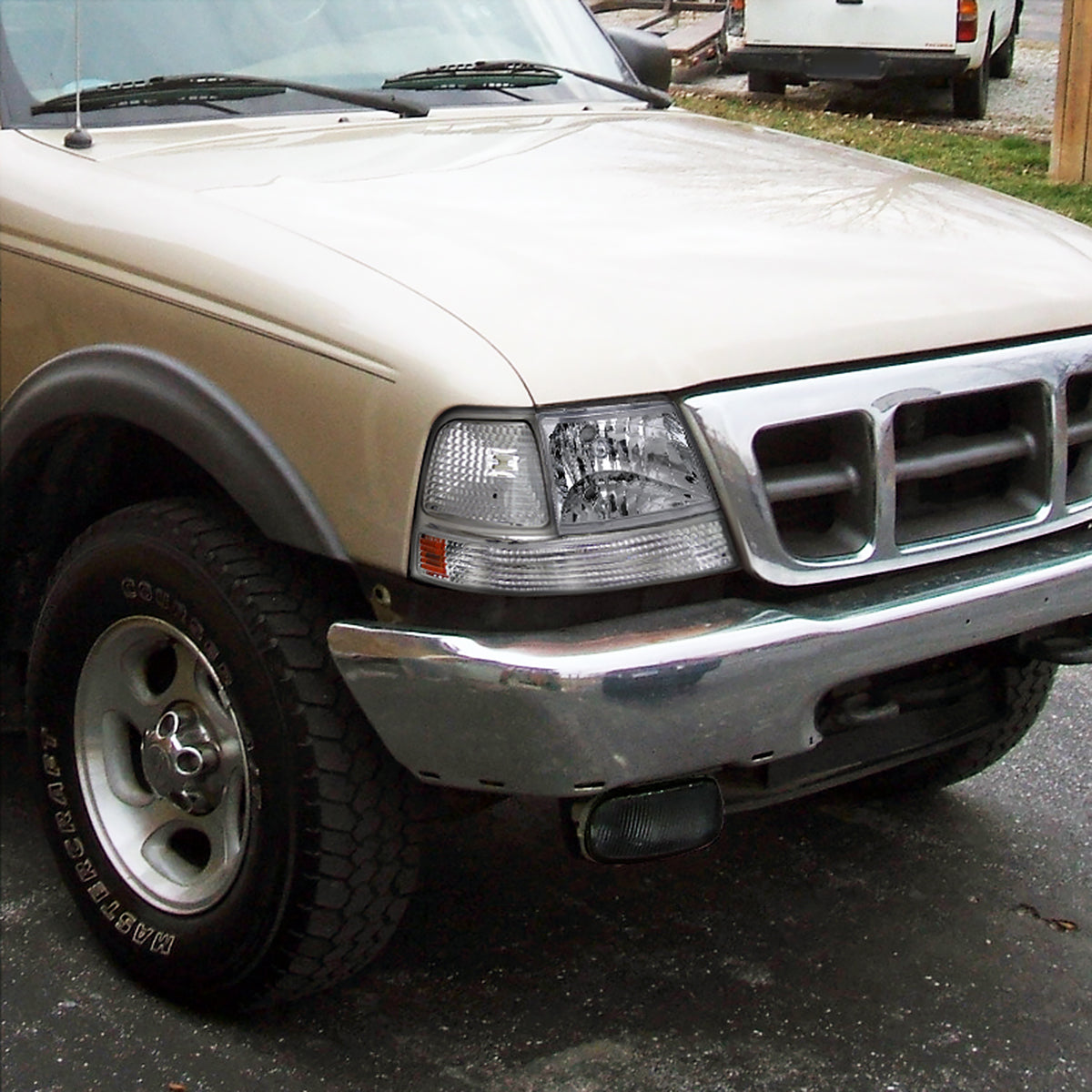 1998-2000 Ford Ranger Factory Style Crystal Headlights (Chrome Housing/Clear Lens)