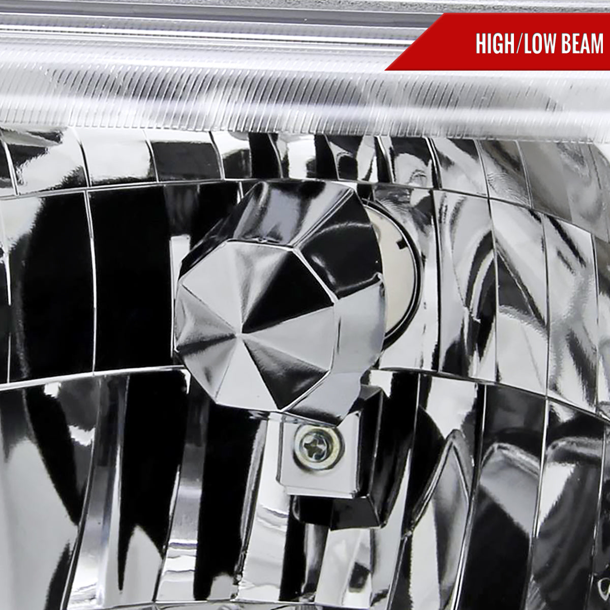 1998-2000 Ford Ranger Factory Style Headlights (Chrome Housing/Clear Lens)