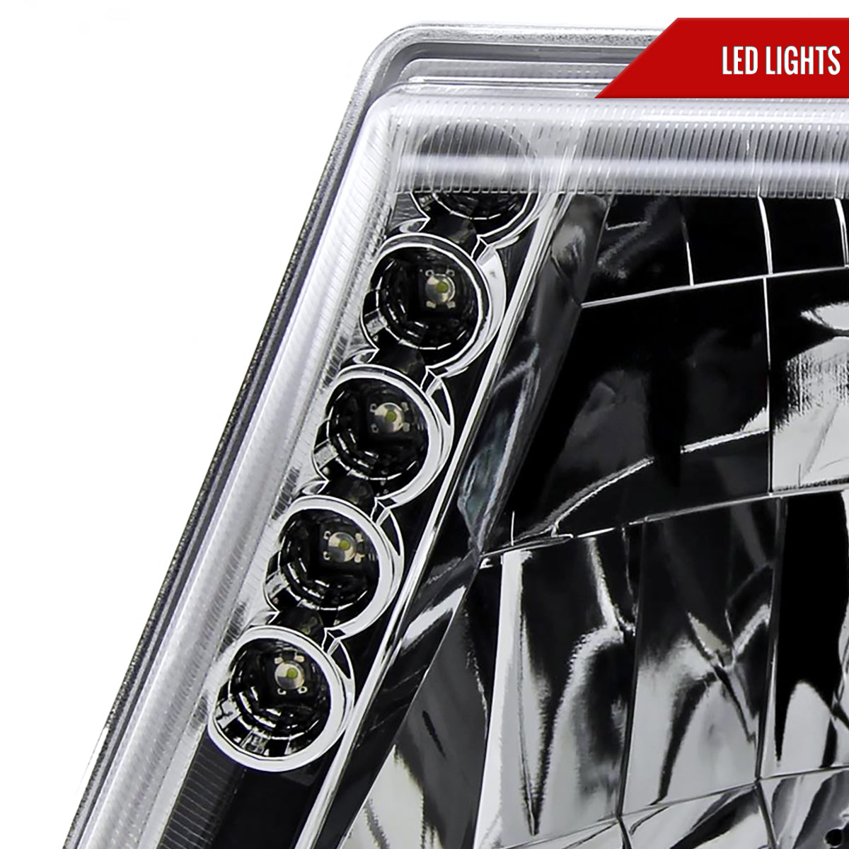 1998-2000 Ford Ranger Factory Style Headlights (Chrome Housing/Clear Lens)