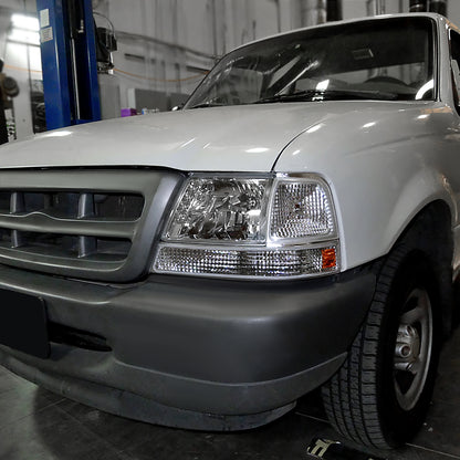 1998-2000 Ford Ranger Factory Style Headlights (Chrome Housing/Clear Lens)
