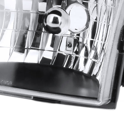1998-2000 Ford Ranger Factory Style Crystal Headlights (Matte Black Housing/Clear Lens)