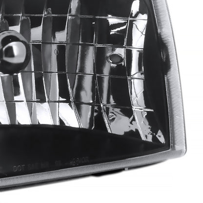 1998-2000 Ford Ranger Factory Style Crystal Headlights (Matte Black Housing/Clear Lens)