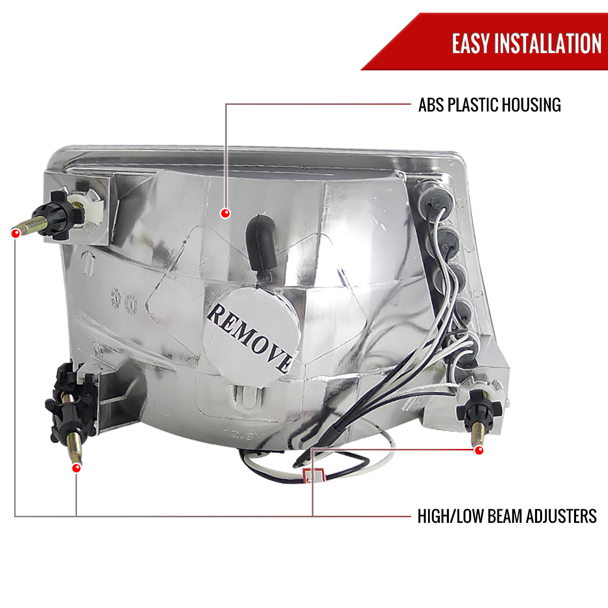 1998-2000 Ford Ranger Factory Style Headlights (Matte Black Housing/Clear Lens)