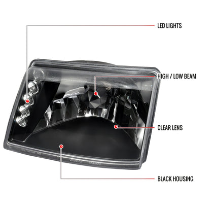 1998-2000 Ford Ranger Factory Style Headlights (Matte Black Housing/Clear Lens)