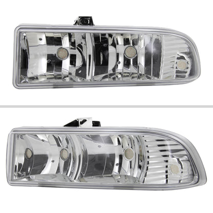 1998-2004 Chevrolet S10/Blazer Factory Style Headlights (Chrome Housing/Clear Lens)