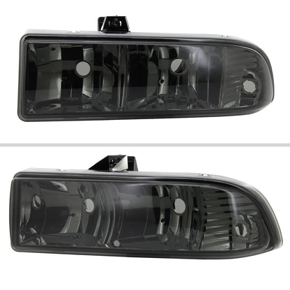 1998-2004 Chevrolet S10/Blazer Factory Style Headlights (Chrome Housing/Smoked Lens)