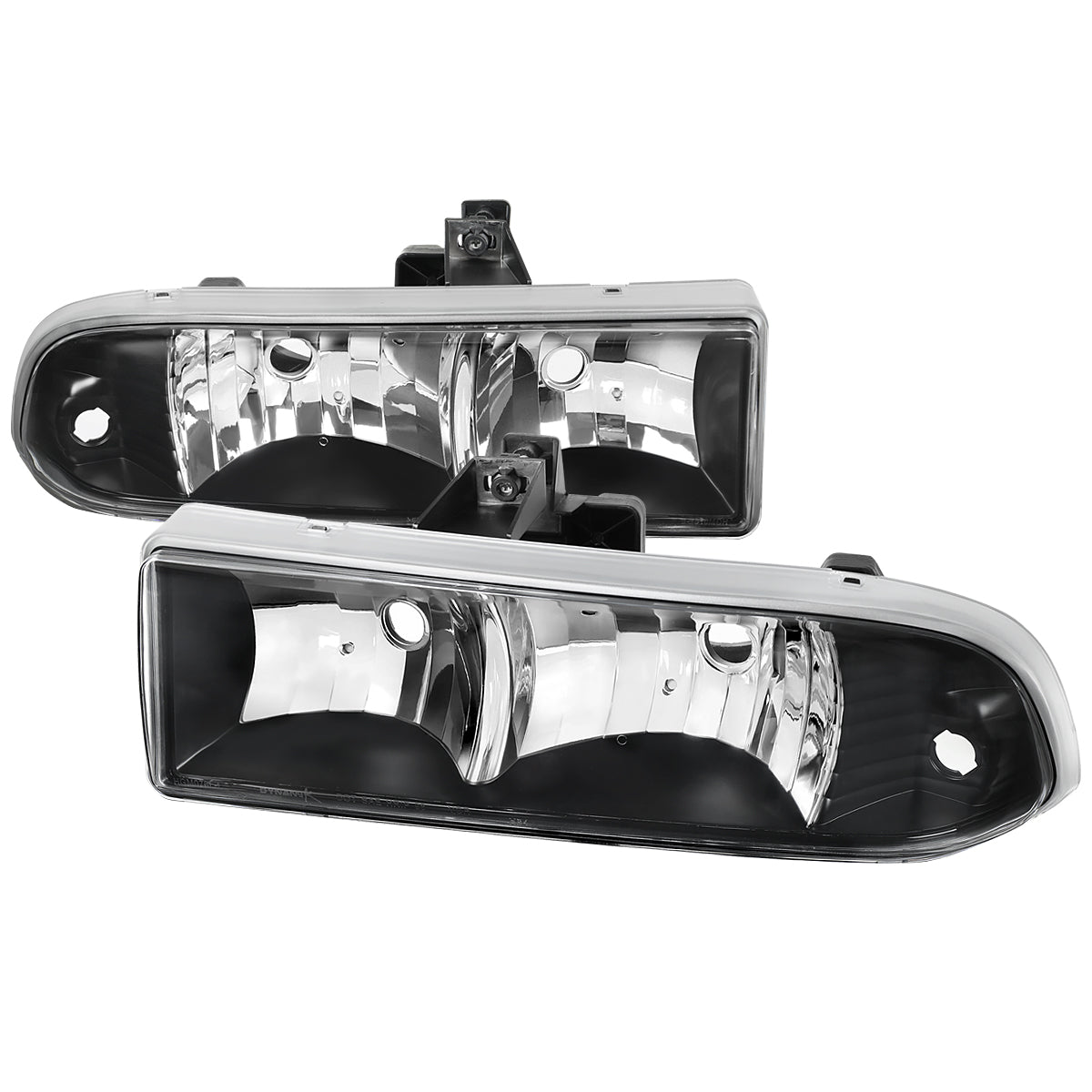 1998-2004 Chevrolet S10/Blazer Factory Style Headlights (Matte Black Housing/Clear Lens)