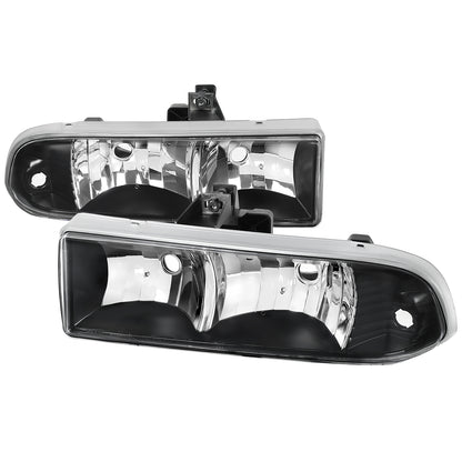 1998-2004 Chevrolet S10/Blazer Factory Style Headlights (Matte Black Housing/Clear Lens)