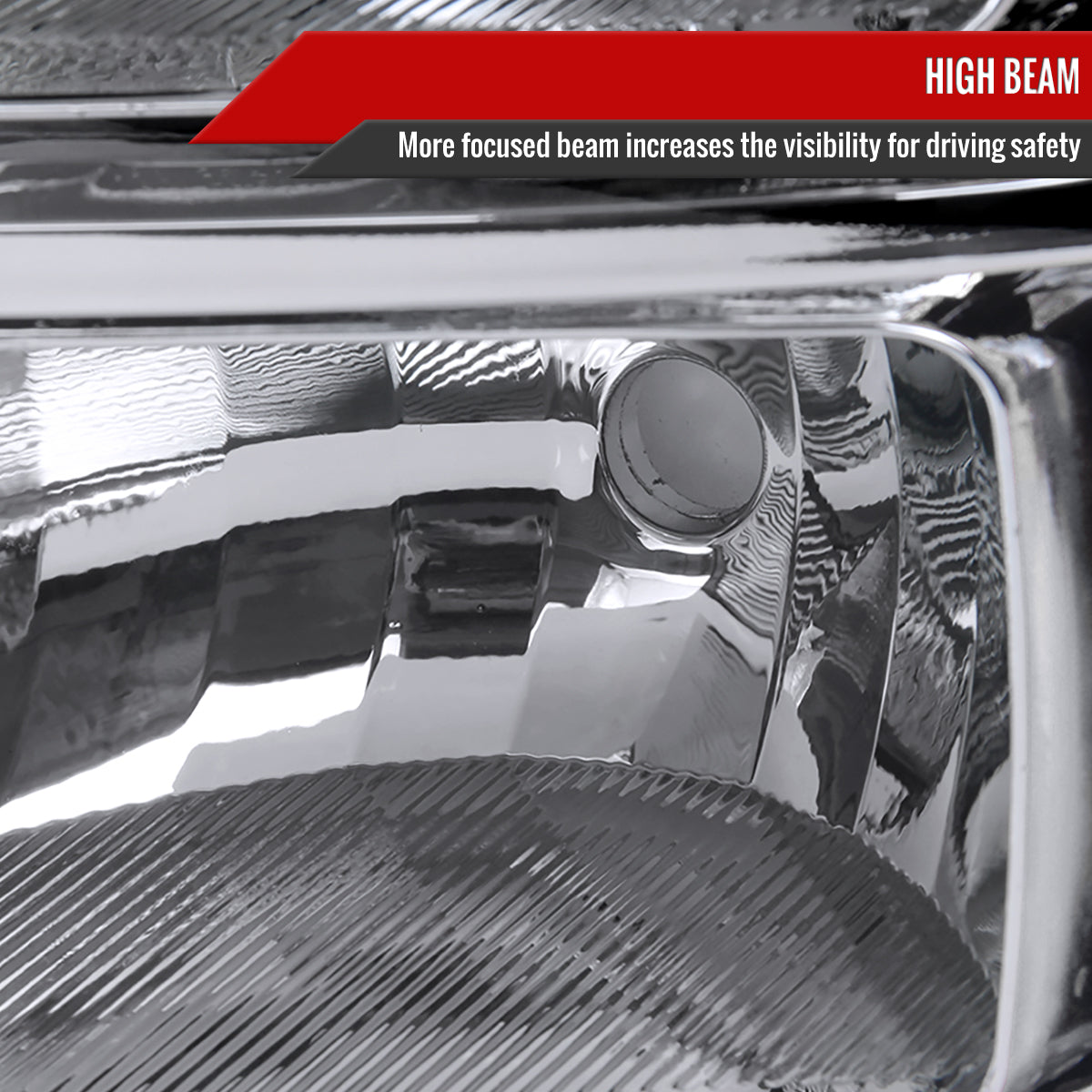 2007-2014 GMC Sierra Factory Style Headlights Clear Reflector (Chrome Housing/Clear Lens)