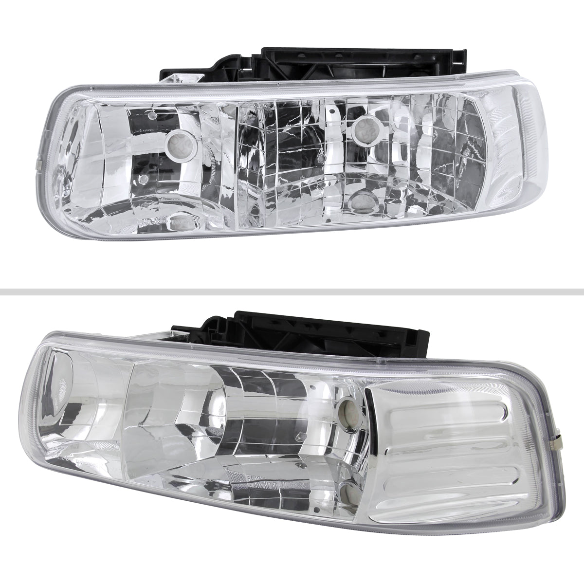 1999-2006 Chevrolet Silverado/Tahoe/Suburban Factory Style Headlights (Chrome Housing/Clear Lens)