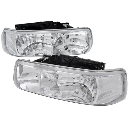 1999-2006 Chevrolet Silverado/Tahoe/Suburban Factory Style Headlights (Chrome Housing/Clear Lens)