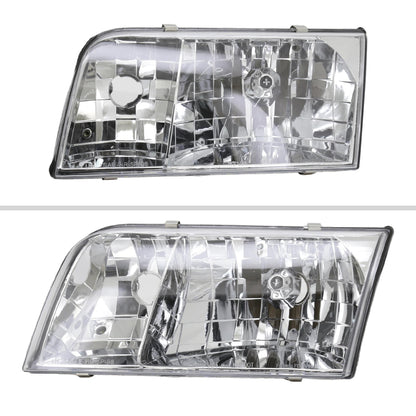 1998-2011 Ford Crown Victoria Factory Style Headlights (Chrome Housing/Clear Lens)