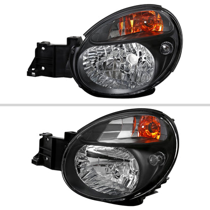 2002-2003 Subaru Impreza OEM Replacement Headlights (Matte Black Housing/Clear Lens)