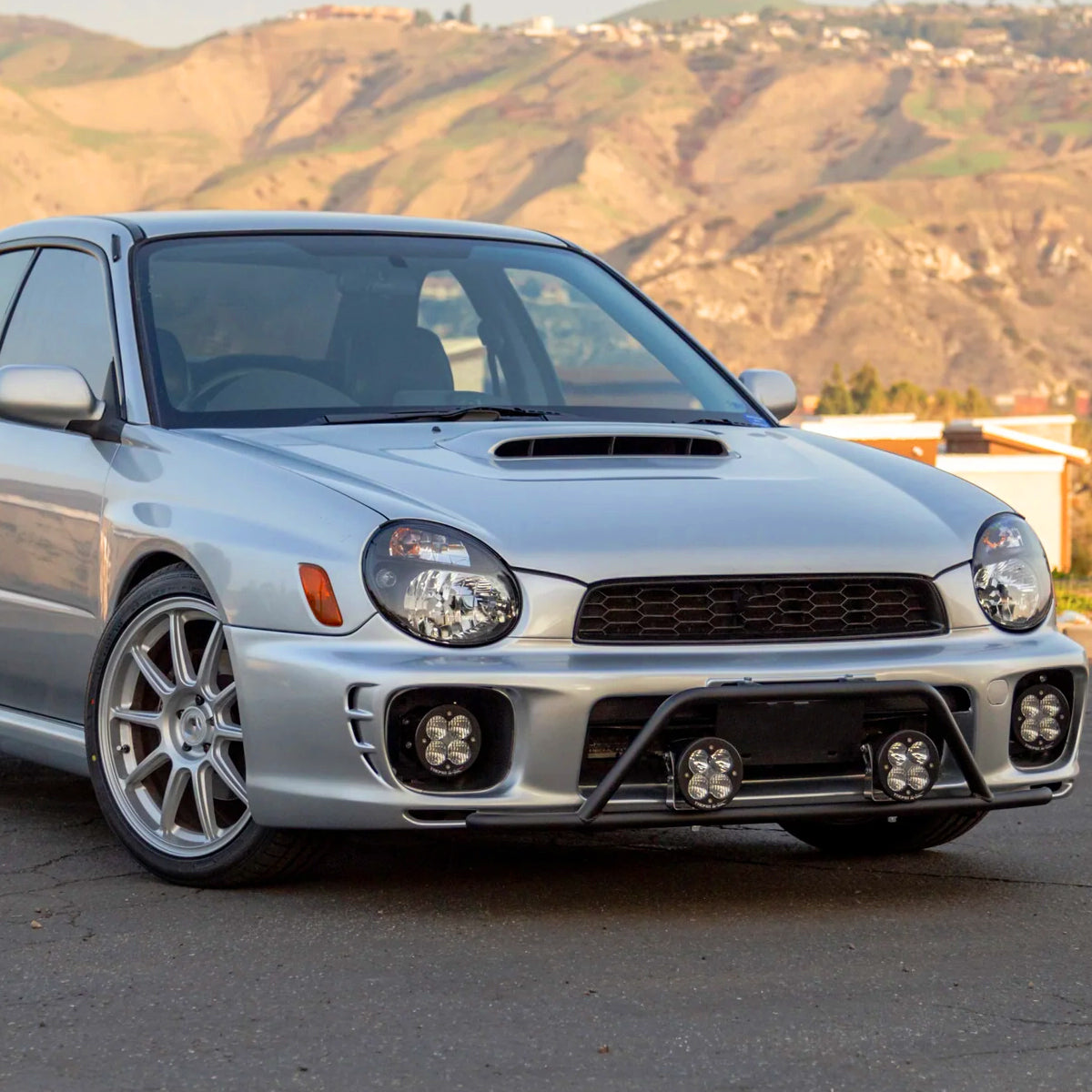 2002-2003 Subaru Impreza OEM Replacement Headlights (Matte Black Housing/Clear Lens)