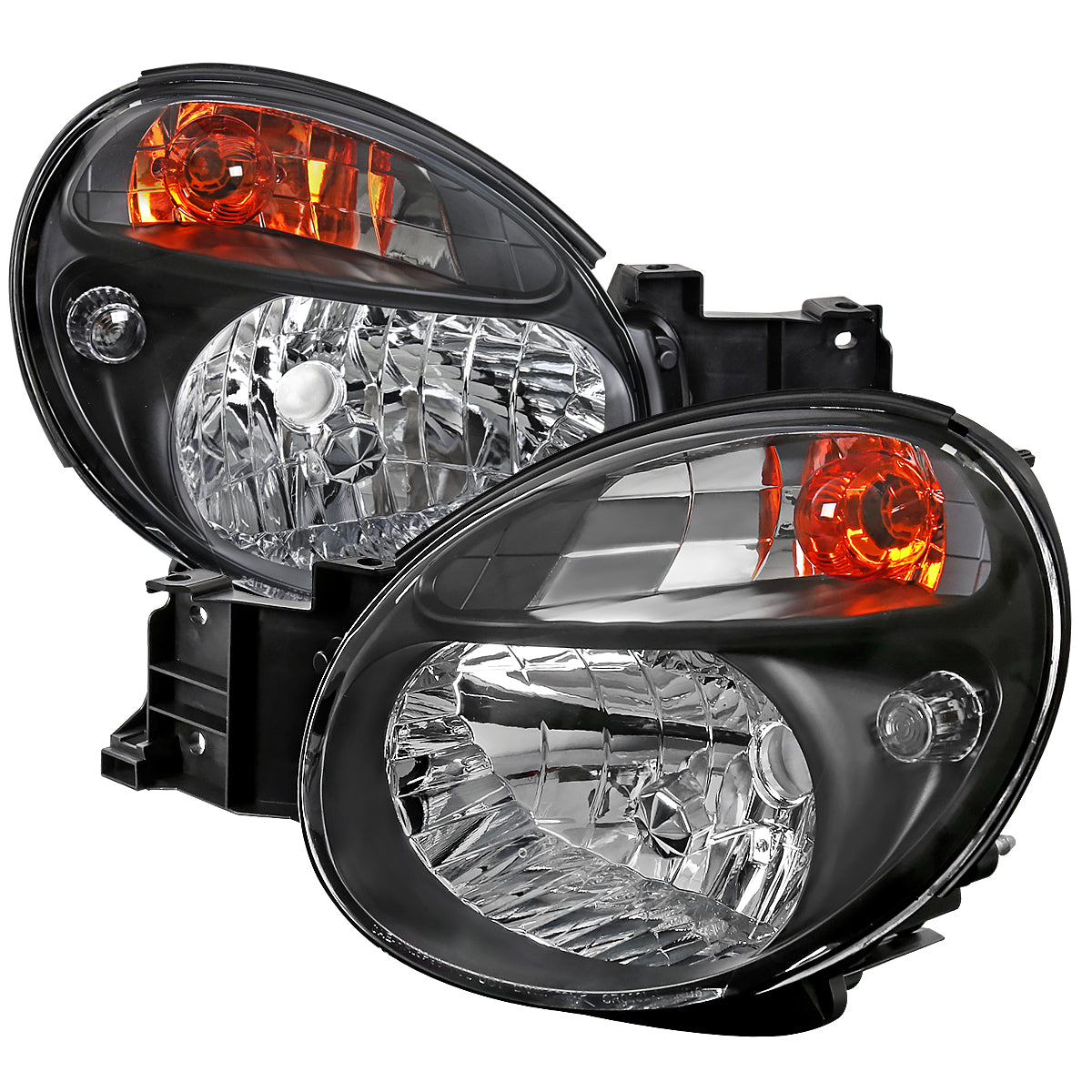 2002-2003 Subaru Impreza OEM Replacement Headlights (Matte Black Housing/Clear Lens)
