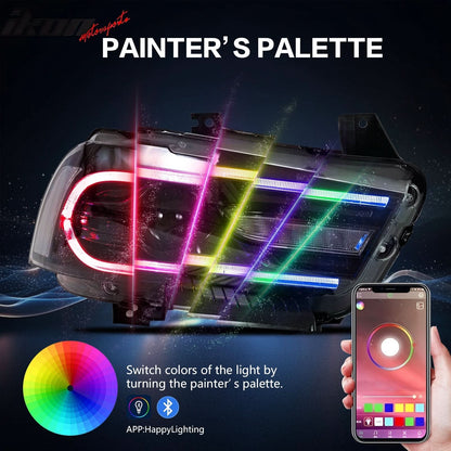 2011-2014 Dodge Charger DRL LED Headlights Lamps with 8 Colors