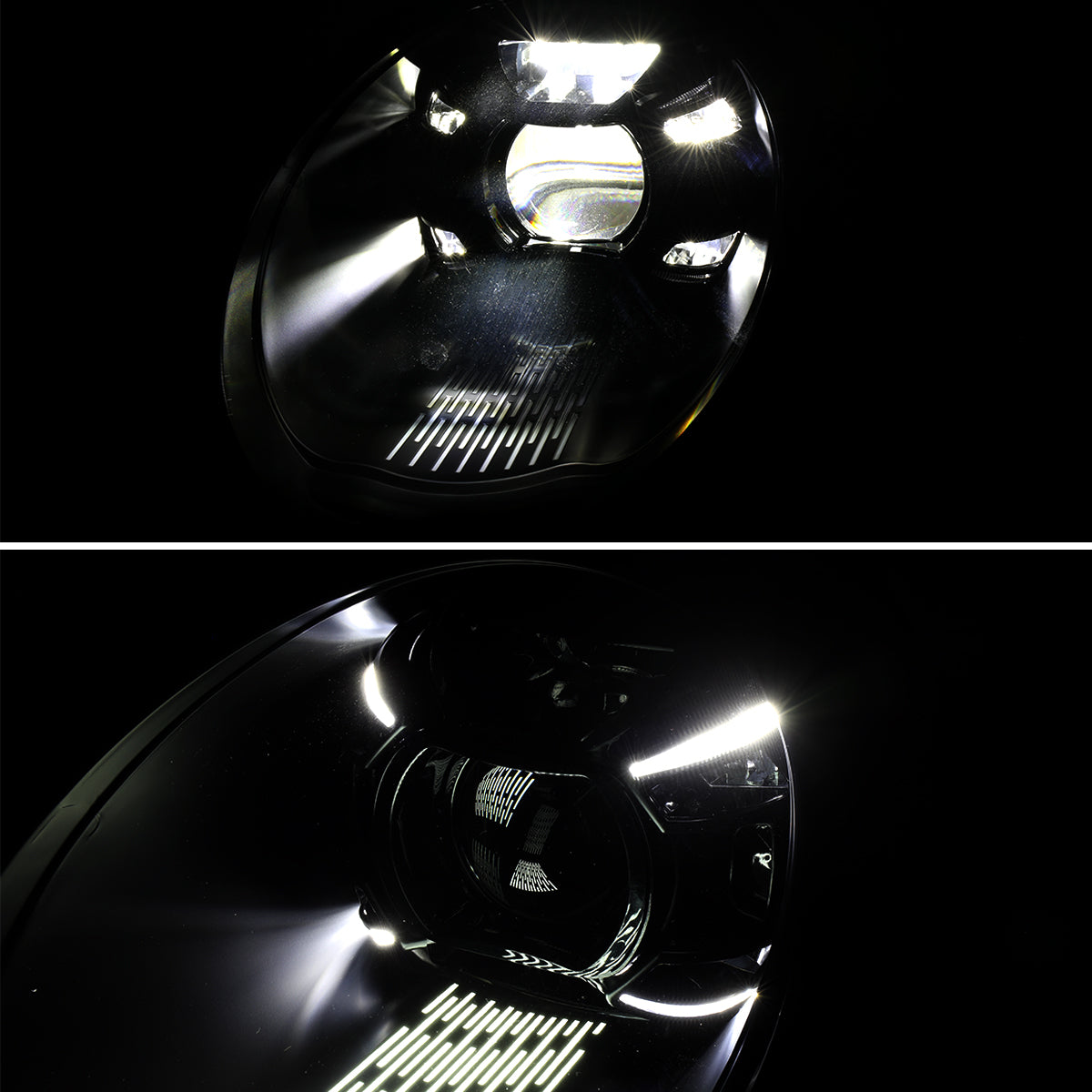 2009-2013 Porsche 911 997.2 LED Projector w/ DRL Headlights (Matte Black Housing / Glossy Black Accents / Clear Lens)