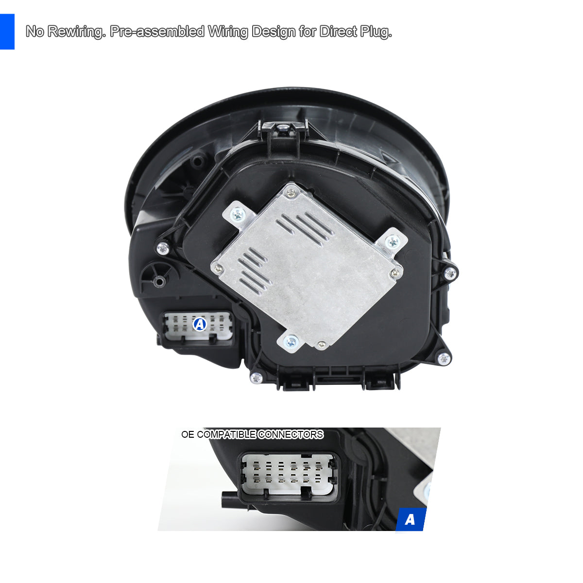 2009-2013 Porsche 911 997.2 LED Projector w/ DRL Headlights (Matte Black Housing / Glossy Black Accents / Clear Lens)