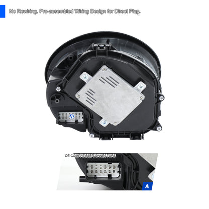 2009-2013 Porsche 911 997.2 LED Projector w/ DRL Headlights (Matte Black Housing / Glossy Black Accents / Clear Lens)