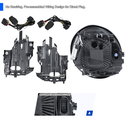 2012-2018 Porsche 911 991 LED Projector w/ DRL Headlights (Matte Black housing / Glossy Black Accents / Clear Lens)