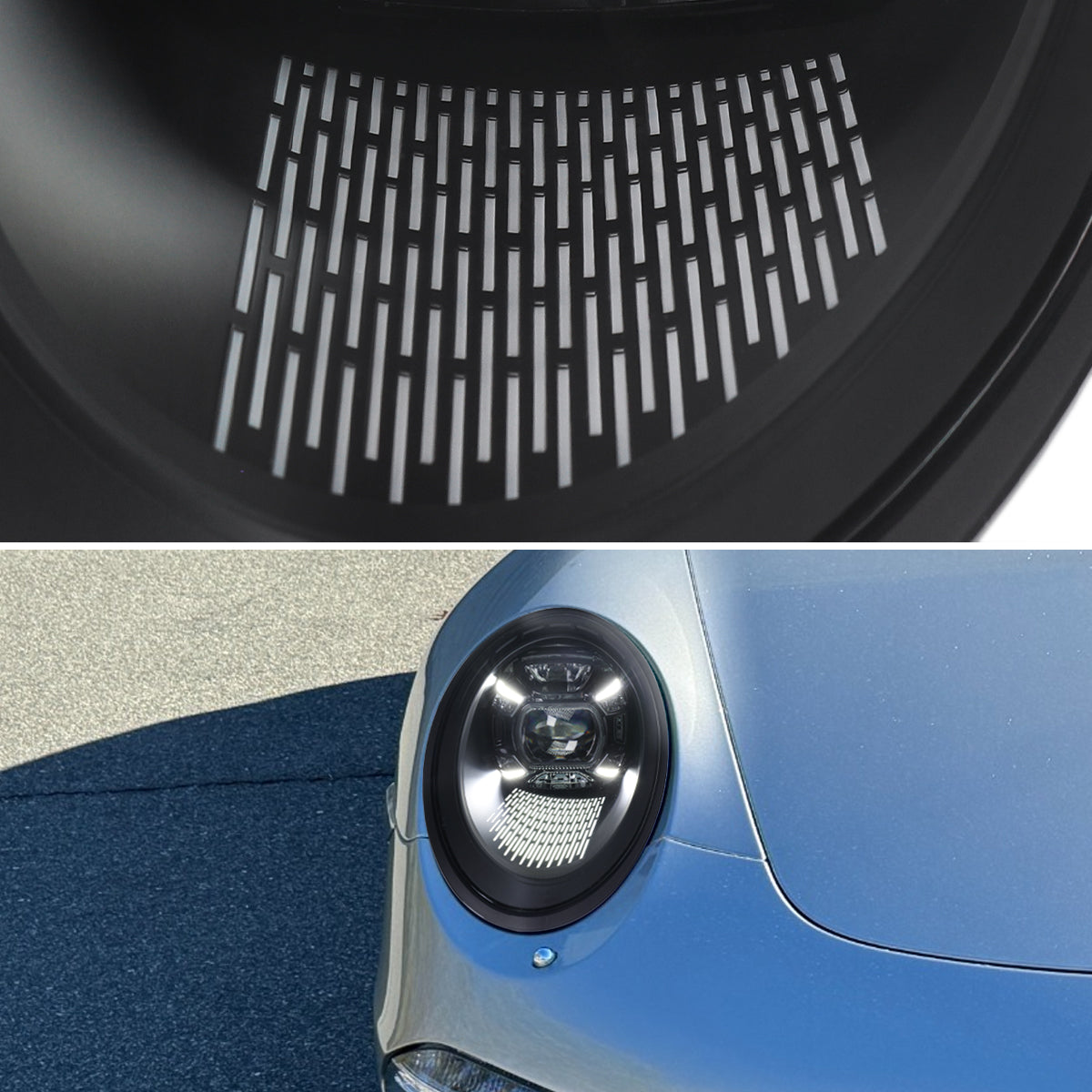 2012-2018 Porsche 911 991 LED Projector w/ DRL Headlights (Matte Black housing / Glossy Black Accents / Clear Lens)