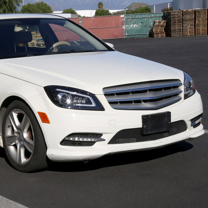 2008-2011 Mercedes Benz W204 C-Class Switchback Sequential Full LED Projector Headlights (Matte Black Housing/Clear Lens)