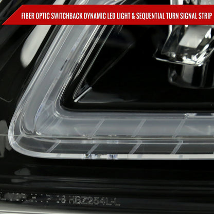 2008-2011 Mercedes Benz W204 C-Class Switchback Sequential Full LED Projector Headlights (Matte Black Housing/Smoked Lens)