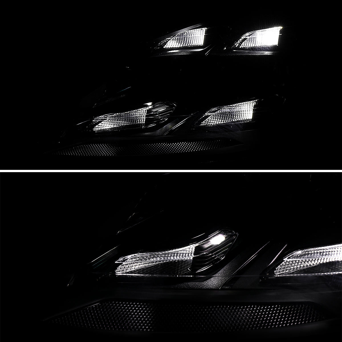 2008-2010 Porsche Cayenne 957 LED Projector w/ DRL Headlights (Matte Black Housing / Glossy Black Accents / Clear Lens)
