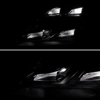 2008-2010 Porsche Cayenne 957 LED Projector w/ DRL Headlights (Matte Black Housing / Glossy Black Accents / Clear Lens)