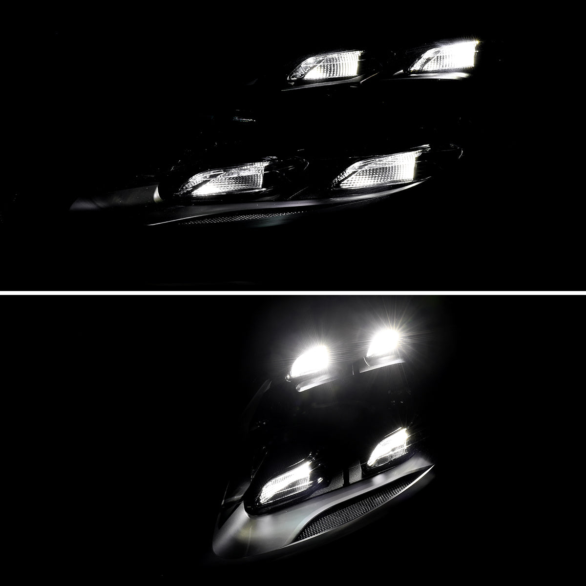 2011-2014 Porsche Cayenne 958.1 Matrix Style LED Porjector w/ LED DRL Headlights (Matte Black Housing / Glossy Black Accents / Clear Lens)