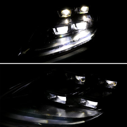 2011-2014 Porsche Cayenne 958.1 LED Projector w/ DRL Headlights (Matte Black Housing / Glossy Black Accents / Clear Lens)